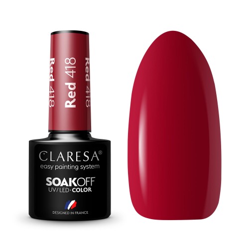 CLARESA Lakier Hybrydowy Red 418- 5ml