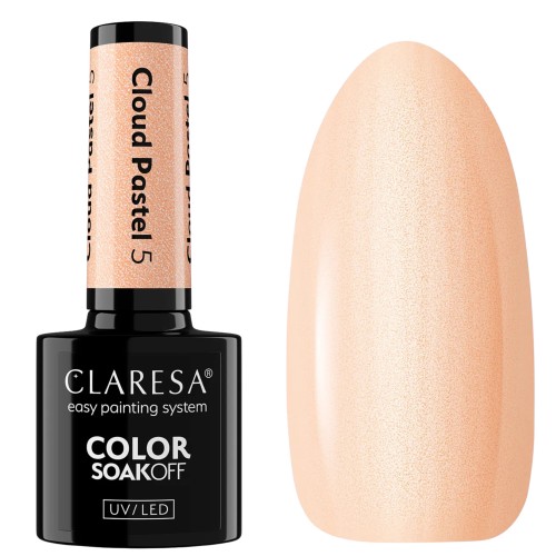 Claresa Lakier hybrydowy Cloud Pastel 5, 5g Perłowy Pastelowy Brzoskwiniowy