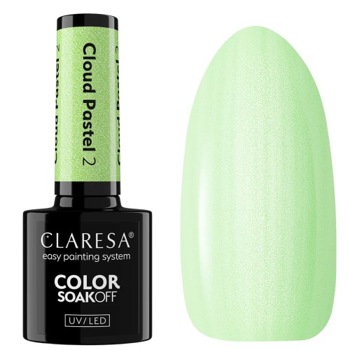 Claresa Lakier hybrydowy Cloud Pastel 2, 5g Perłowy Zielony Pastelowy