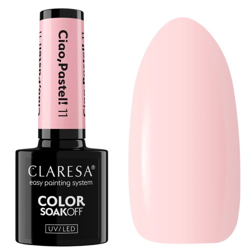 Claresa Lakier hybrydowy Ciao,Pastel! 11, 5g Mleczny Róż Pastelowy