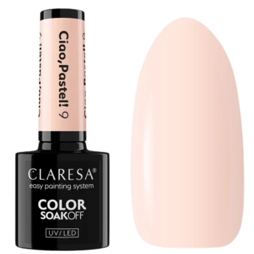 Claresa Lakier hybrydowy Ciao,Pastel! 9, 5g Pastelowy Nude