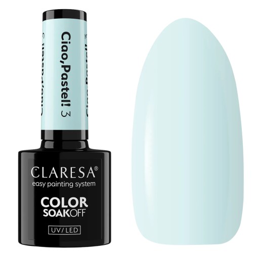 Claresa Lakier hybrydowy Ciao,Pastel! 3, 5g Pastelowy Niebieski
