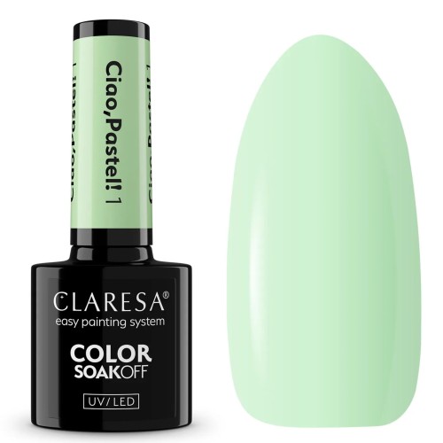 Claresa Lakier hybrydowy Ciao,Pastel! 1, 5g Mleczny Zielony