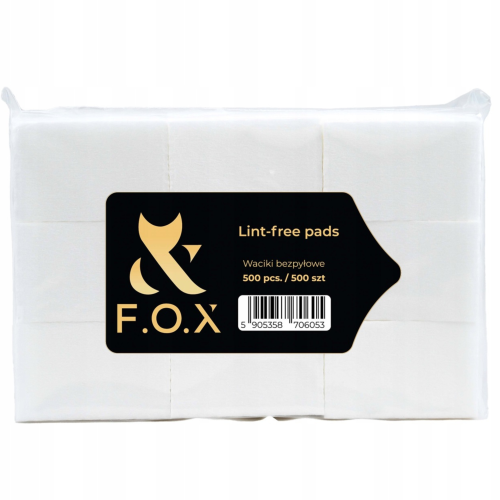 Waciki Bezpyłowe Do Paznokci F.O.X 500 sztuk