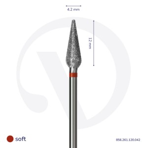 DIVNA Frez Diamentowy Czerwony Stożek Kropla (113)