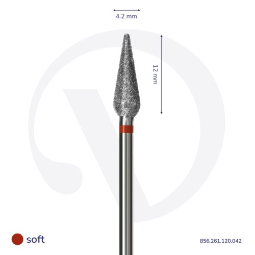 DIVNA Frez Diamentowy Czerwony Stożek Kropla (113)
