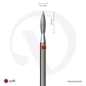 Frez Diamentowy Divna Płomyk Czerwony 2.1/8mm (106)