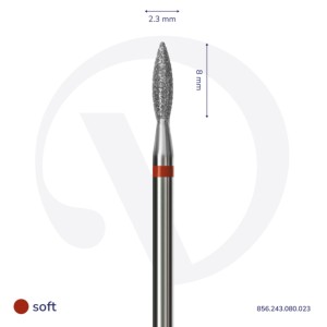 Frez Diamentowy Divna Płomyk Czerwony 2.3/8mm (107)