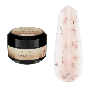 F.O.X Żel Budujący Builder Gel Sakura 003 - 15 ml Żel z Suszonymi Kwiatami
