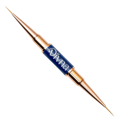 DIVNA Pędzel Do Zdobień Dwustronny Cienki 02 9/11mm