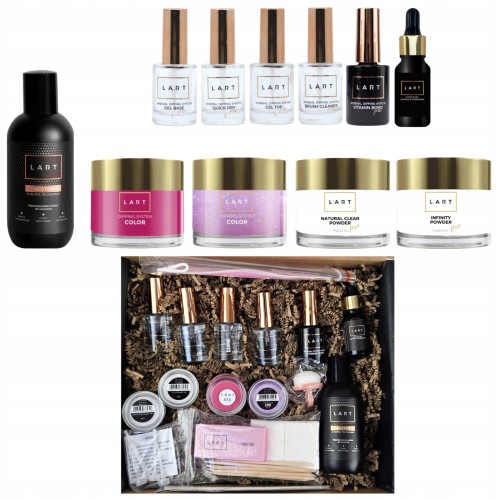 LART Manicure Tytanowy Zestaw Startowy Start Kit dip HOME REPAIR +Akcesoria