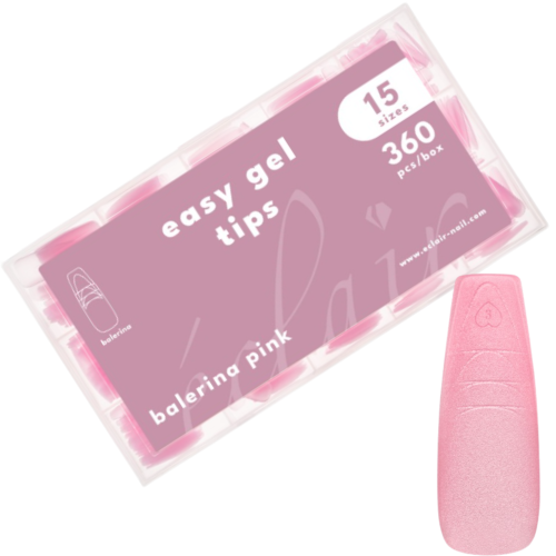 Eclair Tipsy Żelowe Do Przedłużania Paznokci - Easy Gel Tips BALERINA PINK