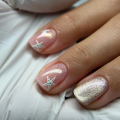 YOSHI Top Hybrydowy Top UV LED Shimmer Gold 10 ml