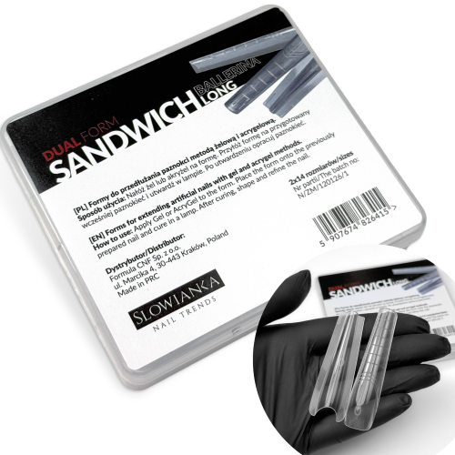 Formy do paznokci Słowianka Nails Dual Formy Sandwich Ballerina Long
