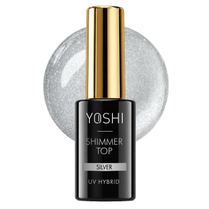 YOSHI Top Hybrydowy Top UV LED Shimmer Silver 10 ml